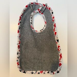 Winter Gray and Red Snowman Baby Bib